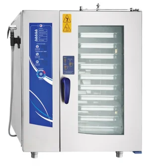 Пароконвектомат ПКА10-1/1ПМФ (морской, парогенератор, 10 GN 1/1, вся нерж, б/гастр, 3х-канальный щуп)