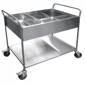 Тележка для сбора посуды ТС-100 полностью из нерж. стали