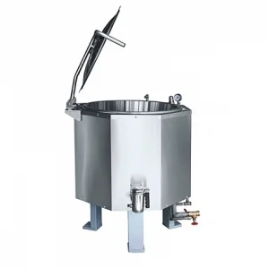 Котел пищеварочный паровой КПЭМ-160П (160 л, 925х925х1080мм) слив. кран, пар. рубашка, цельнотянутый, раб от внеш парогенератора