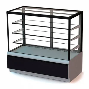 Витрина среднетемпературная кондит. 1,26 м2 ВХСв-0,9д Carboma Cube Техно (3 полки, +6..+12С, 920х650х1280мм)темн-серый