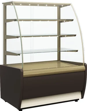 Витрина среднетемп. кондит. вентилир 0,65 кв.м ВХСв-1,3д Carboma (золото) (+6...+12, 1370х650х1280)