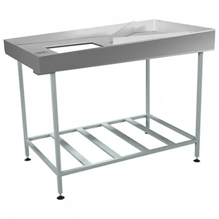 Стол для переборки круп СРОп-1350х800х950 (каркас: труба окрашенная) с подсветкой