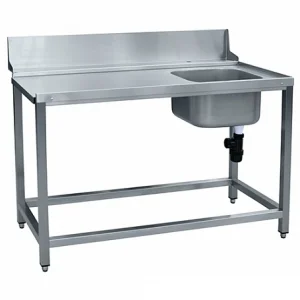 Стол предмоечный СПМП-7-4 (1305x700x1035(1735)мм, для туннельных посудомоечных машин МПТ)