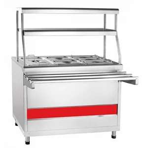 Мармит 2-х блюд ЭМК-70КМ паровой (1120x705(1030)x1485, две подогреваемые полки, подсветка, с 6 гастроемкостями, 1120 мм)