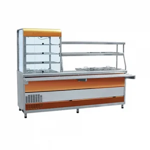 Прилавок-витрина холодильный мармитный универсальный ПВХМ-70КМУ цветной (2275 мм)