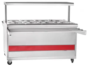 Мармит 2-х блюд с г/ёмкостями ЭМК-70ПМ-01 передвижной (1500x720(1321)x1343 мм, паровой, подсветка, полка, 3кВт, 230В)