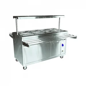 Мармит 2-х блюд с г/ёмкостями ЭМК-70ПМ-01 передвижной (1500x720(1321)x1343 мм, паровой, подсветка, полка, 3кВт, 230В)