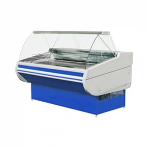 Витрина среднетемпературная ВСУП1-0,58ТУ/F1-2,3 (-6…+6, 2330х1140х1220мм.) статич. охл., цв.синий