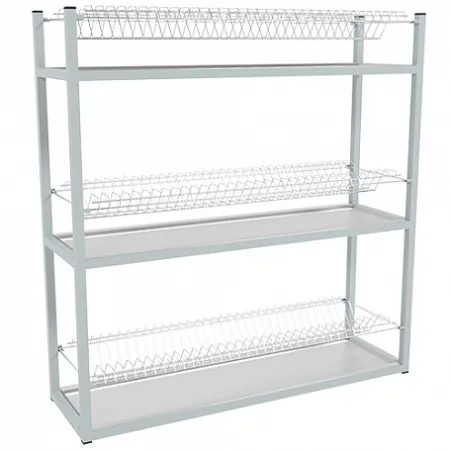 Стеллаж для тарелок ЭКОНОМ СКТК-3КЭ (сетки хром., каркас окраш.), 895х270х930 мм3=105