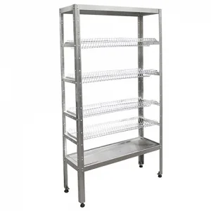 Стеллаж для тарелок СТАНДАРТ СКТН-4КС-М (сетки хром., каркас нерж разбор)905х315х1645(1665)мм
