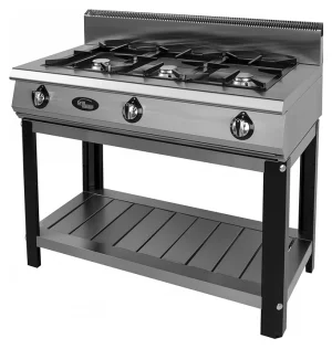 Плита газовая 3-х конфорочная без жароч. шкафа (на подставке) Ф3ПГ/600/50043о (откр. стенд,600х1120х1050мм, 13,5кВт)