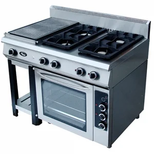 Плита газовая 4-х конфорочная со сплош. поверхн. с жароч. шкафом комбинир. Ф6ЖТЛСПДГ(п) (1+4) /13072