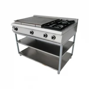 Плита газовая без духовки со сплошной поверхностью (на подставке) Ф6ЖТЛСПГ (п)  (2+2) (800х1180х900 мм, 220В, 22 кВт)