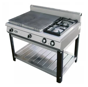 Плита газовая без духовки со сплошной поверхностью (на подставке) Ф6ЖТЛСПГ (п)  (2+2) (800х1180х900 мм, 220В, 22 кВт)