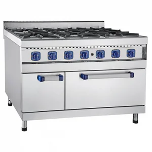 Плита газовая 6-ти конфорочная с жароч. шкафом ПГК-69 ЖШ (вся нерж) (800х1200х976 мм)