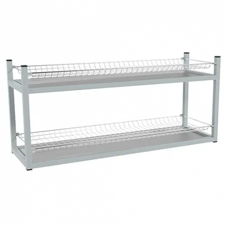 Стеллаж для стаканов ЭКОНОМ СКСК-2КЭ (сетки хром., каркас окраш.), 895х270х400 мм