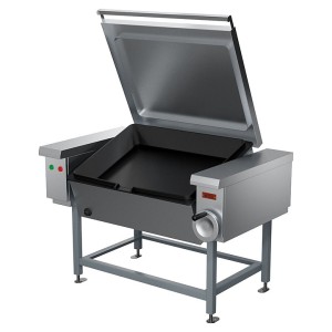 Сковорода электрическая СЭЧ-0,45Н (1440х800х850мм,90л, чугун. чаша, облицовка и крышка нерж)