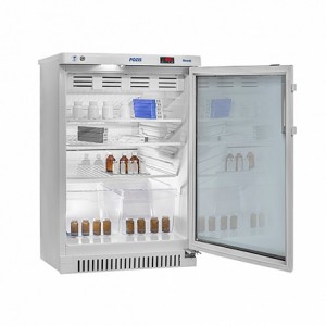 Холодильник фармацевтический V=140л, ХФ-140-1 (+2...+14, 607х600х910мм) со стеклянной дверью и  замком 