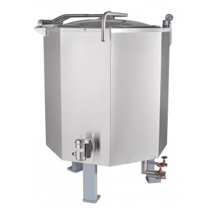 Котел пищеварочный паровой КПЭМ-400П (400 л, 1066х1065х1446мм) сливной кран, пар. рубашка,раб от внешнего парогенератора