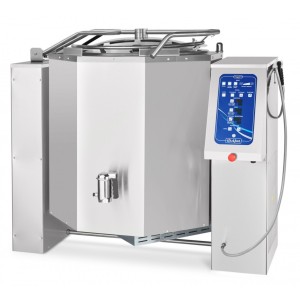 Котел пищеварочный КПЭМ-350 ОМ2 с миксером и слив. краном опрокидывающийся (350 л, 1510х1057х1330мм, 120°С, пар.рубашка, прогр. упр)
