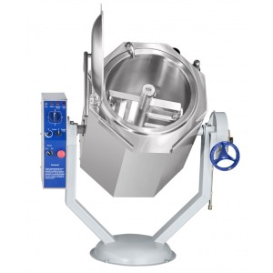 Котел пищеварочный ручное опрокидывание, нижний привод миксера, цельнотянутый (60л,100 С, пар. рубашка) КПЭМ-60-ОМР