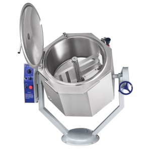 Котел пищеварочный ручное опрокидывание, нижний привод миксера, цельнотянутый (100л,100 С, паровая рубашка) КПЭМ-100-ОМР