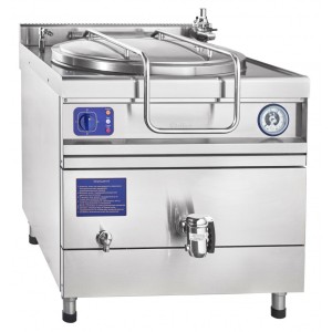 Котел пищеварочный электрический, сливной кран, паровая рубашка, цельнотянутый КПЭМ-160/9 Т(полностью нерж)