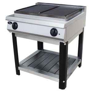 Поверхность жарочная электрическая (2 жарочные поверхности - гладкая/рифлёная) Ф2ЖТЛПЖЭ (800x800x900 мм)