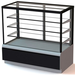 Витрина среднетемпературная кондитерская 1,86 кв. м ВХСв-1,3д Cube (3 охл.полки, +6...+12, 1370х650х1280мм)