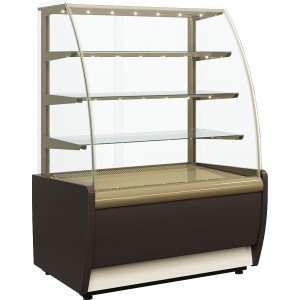 Витрина среднетемп. кондит. вентилир 0,58 кв.м ВХСв-1,3д Carboma (открытая) (+4...+10, 1300х700х1280)