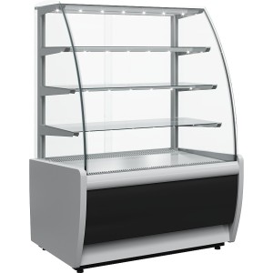 Витрина среднетемп.кондит. вент. 0,65 кв.м ВХСв-1,3д Carboma(техно)(+6..+12,1370х650х1315)темн-серый